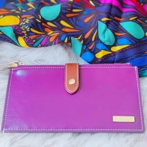 ANDOILT Women's Leather Wallet RFID Blocking  Purse Handbag Cell Phone Purple